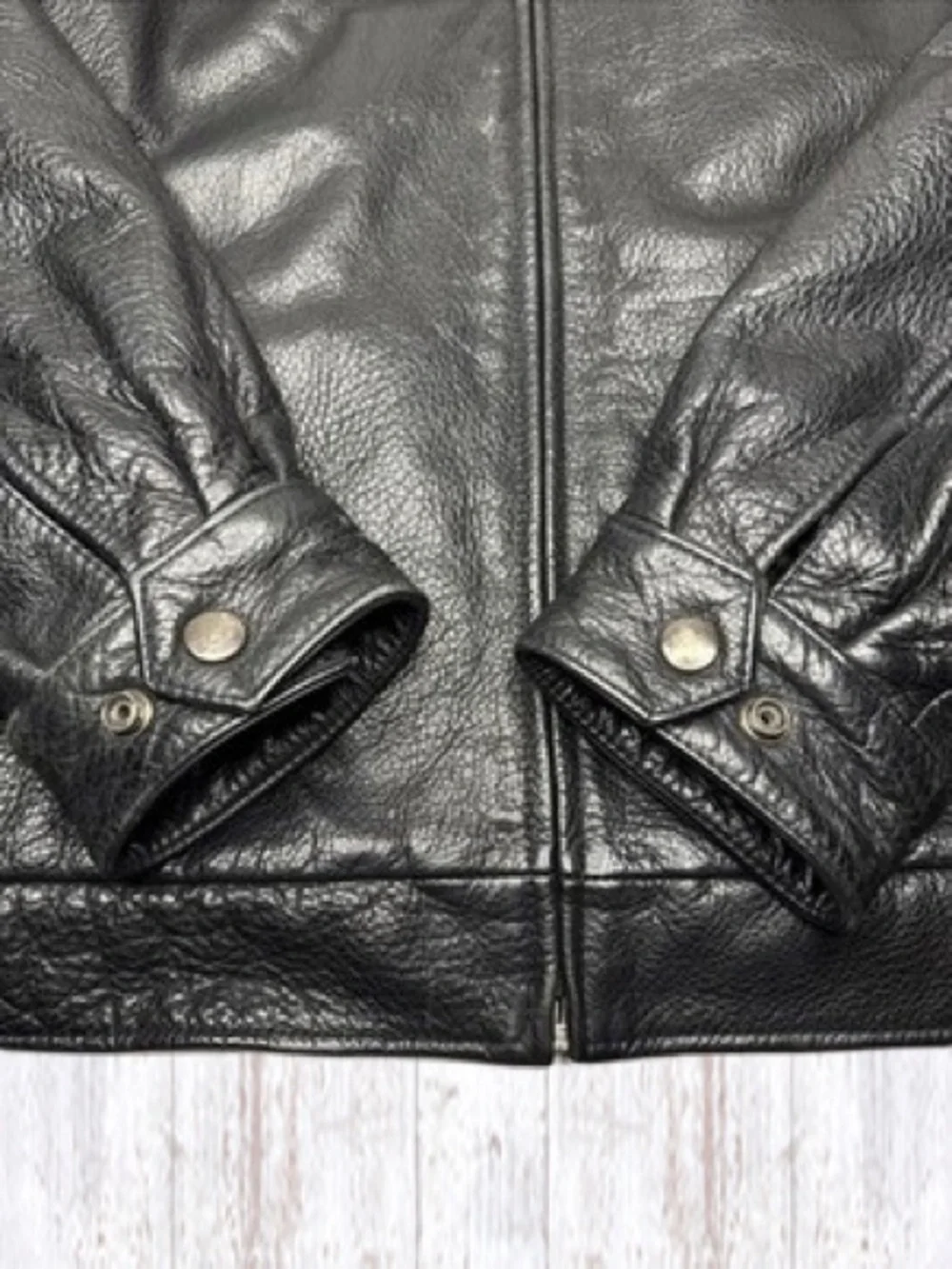 EUC Vintage Boston Outfitters Black Leather Bomber Jacket Size XXL